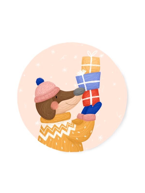 Sticker ‘teckel cadeautjes’