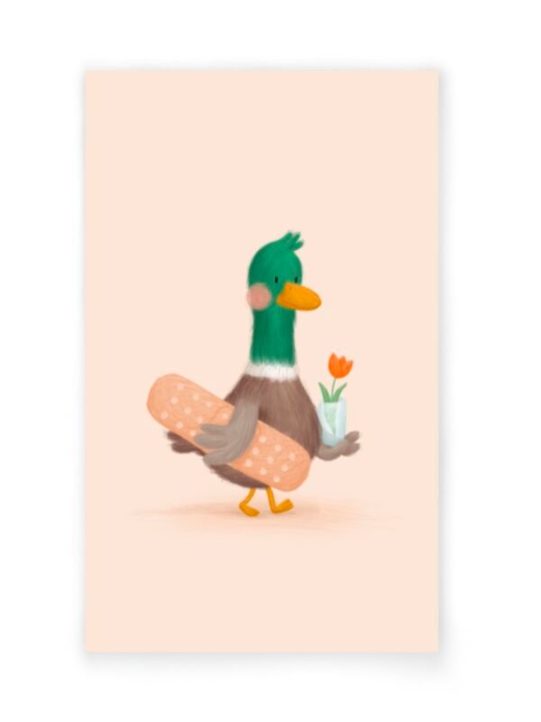 Mini kaart beterschaps eendje